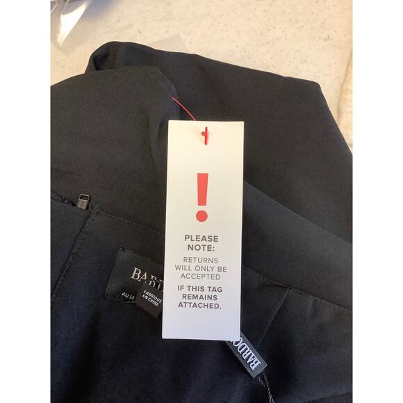 Bardot Size 10/XL Black Mini Eleni Dress Strapless Cut-Out Contoured Neck I14-12 - Picture 12 of 13